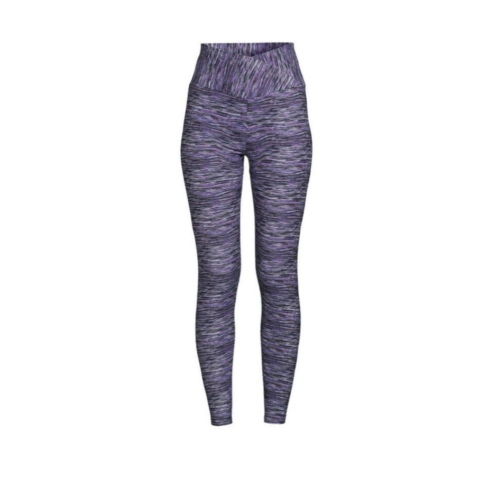 No Boundaries Jrs High Rise Printed Crossover Waistband Purple Leggings Size M